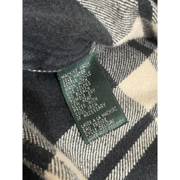Lauren Ralph Lauren Women’s Full Zip Black White Plaid Shirt Jacket Size L - Picture 8 of 9